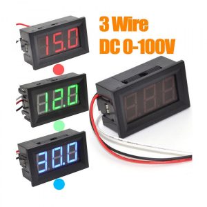 Three-wire 0.56 inch DC 0V to 100V Digital Voltmeter (Red)