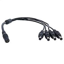 CCTV DC Power Supply Splitter Cable black 1 Female to 4 male