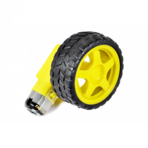 Robot Car Wheel Tyre (65mm) with DC Gear Motor