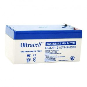 Ultracell Battery (UL3.4-12) Sealed Lead Acid Battery (12V,3.4A)